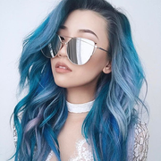 zeroUV Oversize Thin Cross Brow Mirrored Flat Lens Sunglasses A545 Sunglasses