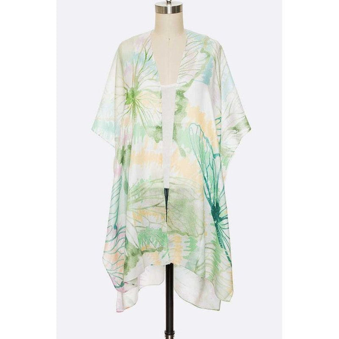 Flower Printed Light Weight Kimono Cardigan