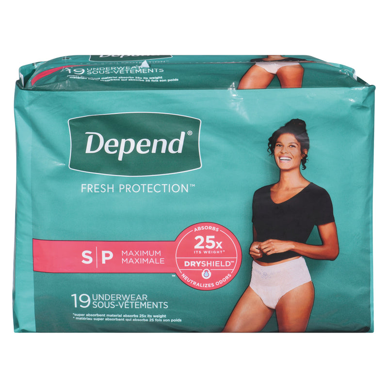 Depend Depend Fresh Protection Incontinence Underwear for Women, Size Small, 19 Count Incontinence Aids