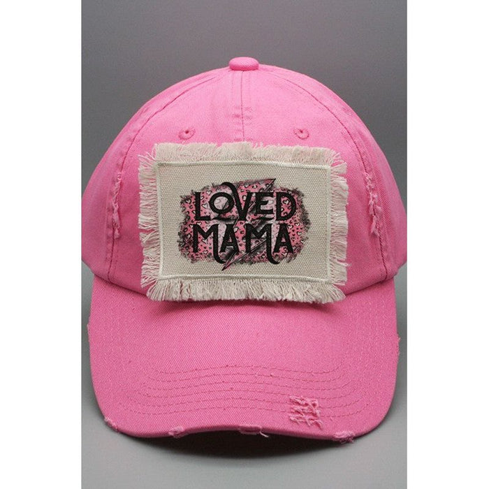 Mother's Day Black Pink Loved Mama Patch Hat