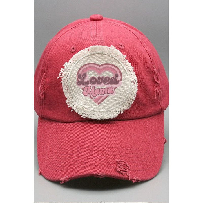 Mother's Day Love Mama Heart Patch Hat