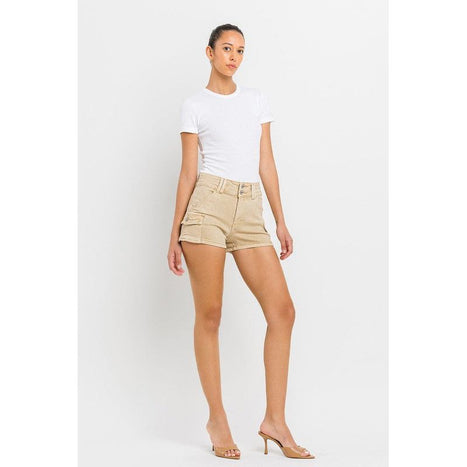 High Rise Cargo Shorts