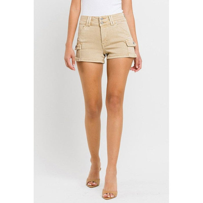 High Rise Cargo Shorts