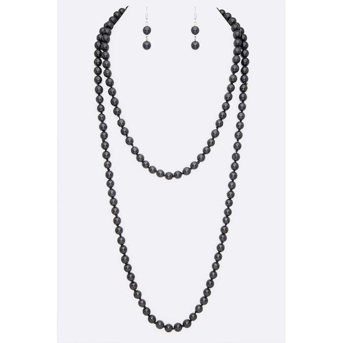 Hand Knotted Onyx Beads Convertible Necklace Set