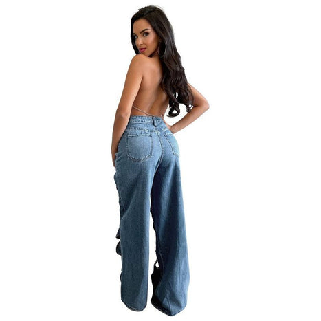 WOMEN FASHION STYLE DENIM PANTS