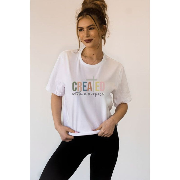 Colorful Created with Purpose Graphic Tee