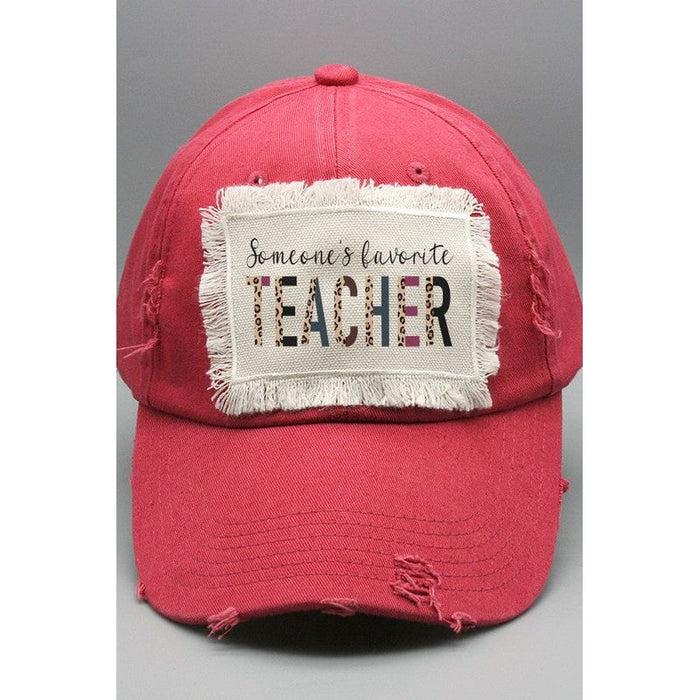 Leopard Someone's Favorite Teacher Patch Hat