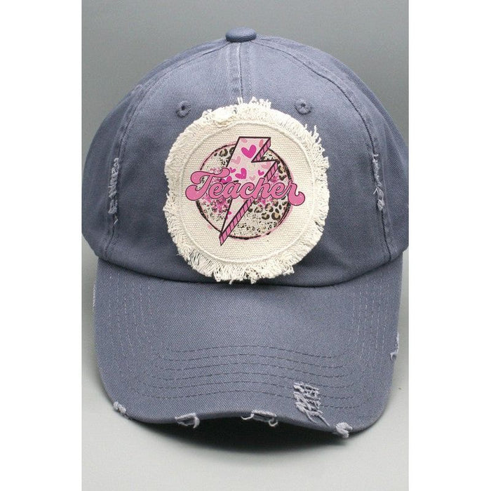 Teacher Gifts Teacher Pink Bolt Patch Hat