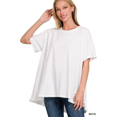 Cotton Drop Shoulder Oversized Top