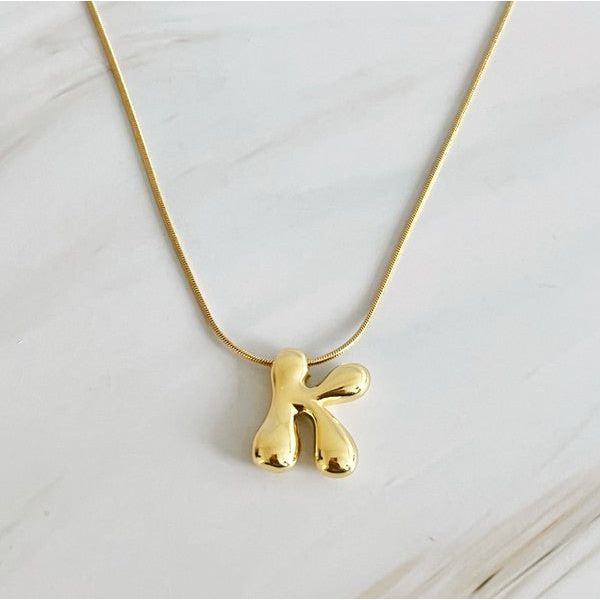 Balloon Letter Initial Necklace