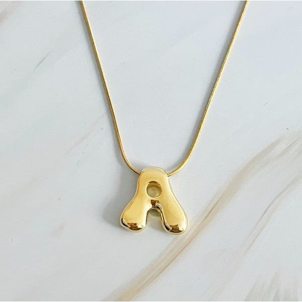 Balloon Letter Initial Necklace