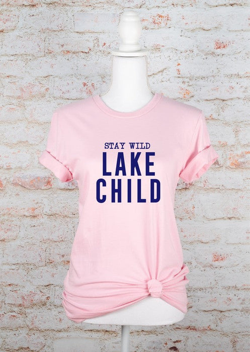 Navy Print - Stay Wild Lake Child Graphic Tee