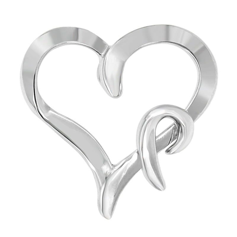 Bids.com .925 Sterling Silver Heart Shaped Pendant Necklace Necklaces