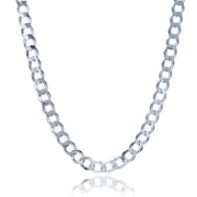 Bids.com Rhodium Plated 7.9mm Sterling Silver Curb Style Chain Necklaces