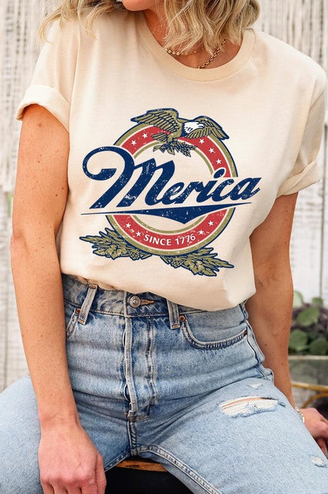 Merica 1776 American Eagle Beer Graphic T Shirts