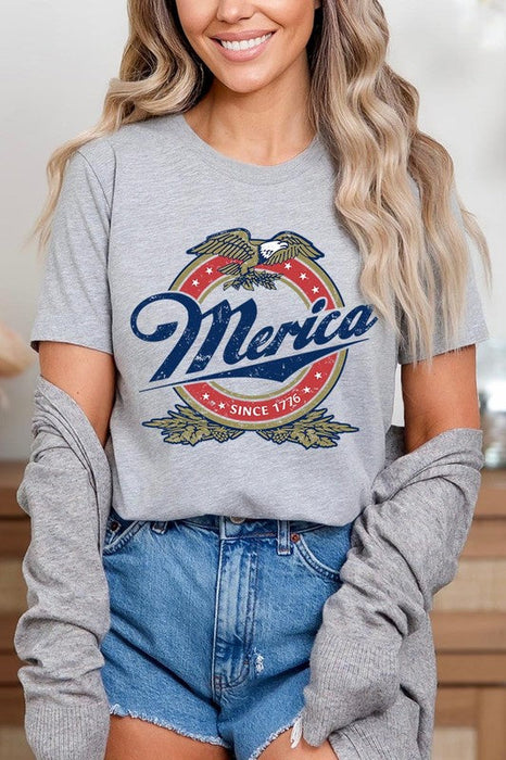 Merica 1776 American Eagle Beer Graphic T Shirts