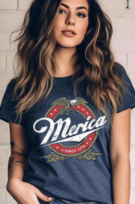 Merica 1776 American Eagle Beer Graphic T Shirts