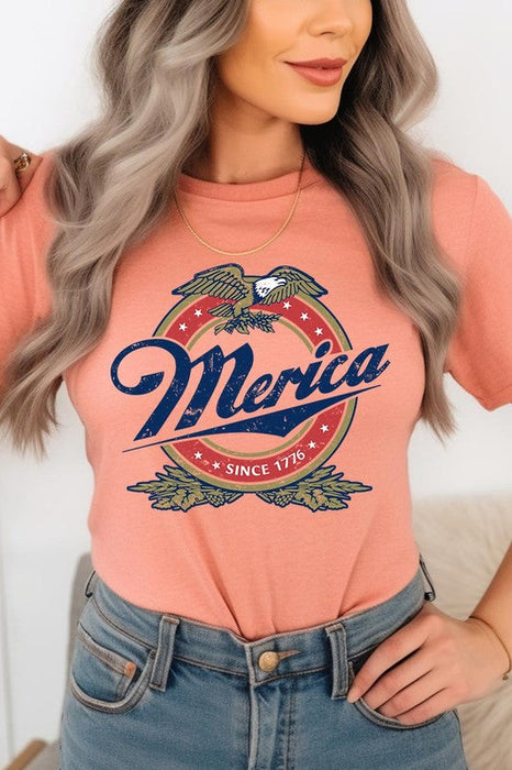 Merica 1776 American Eagle Beer Graphic T Shirts