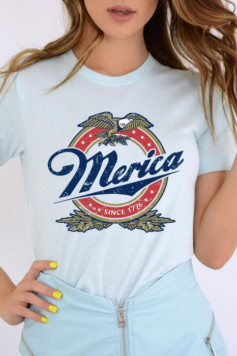 Merica 1776 American Eagle Beer Graphic T Shirts