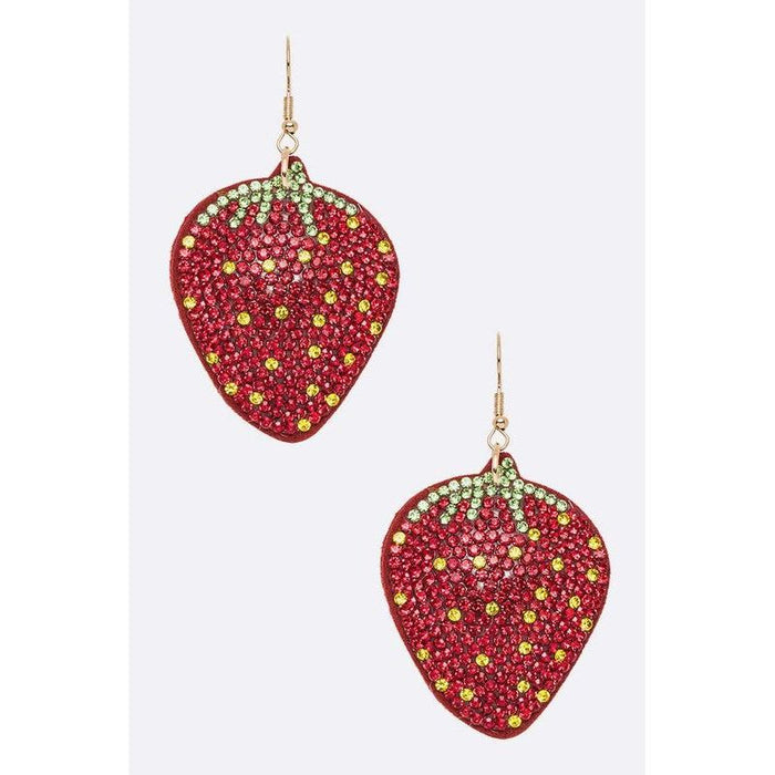 Iconic Strawberry Rhinestone Pillow Earrings