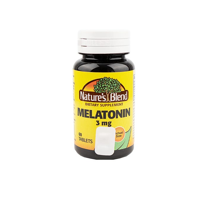 Nature's Blend Nature's Blend Melatonin 3 mg – Sleep Support (60 Tablets) Vitamins & Supplements