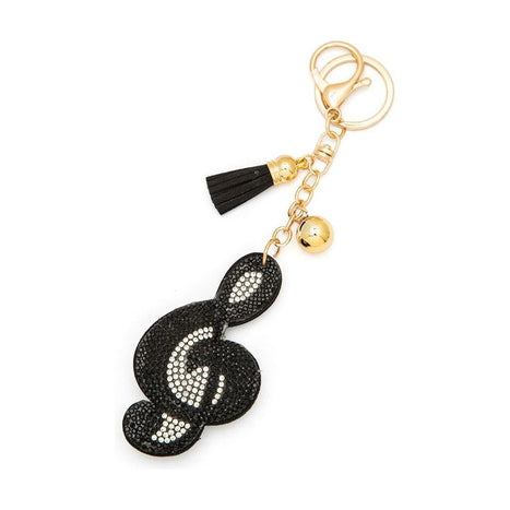 Music Note Rhinestone Pillow Key Chain