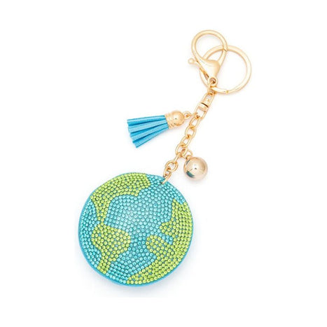 Iconic Earth Rhinestone Pillow Key Chain