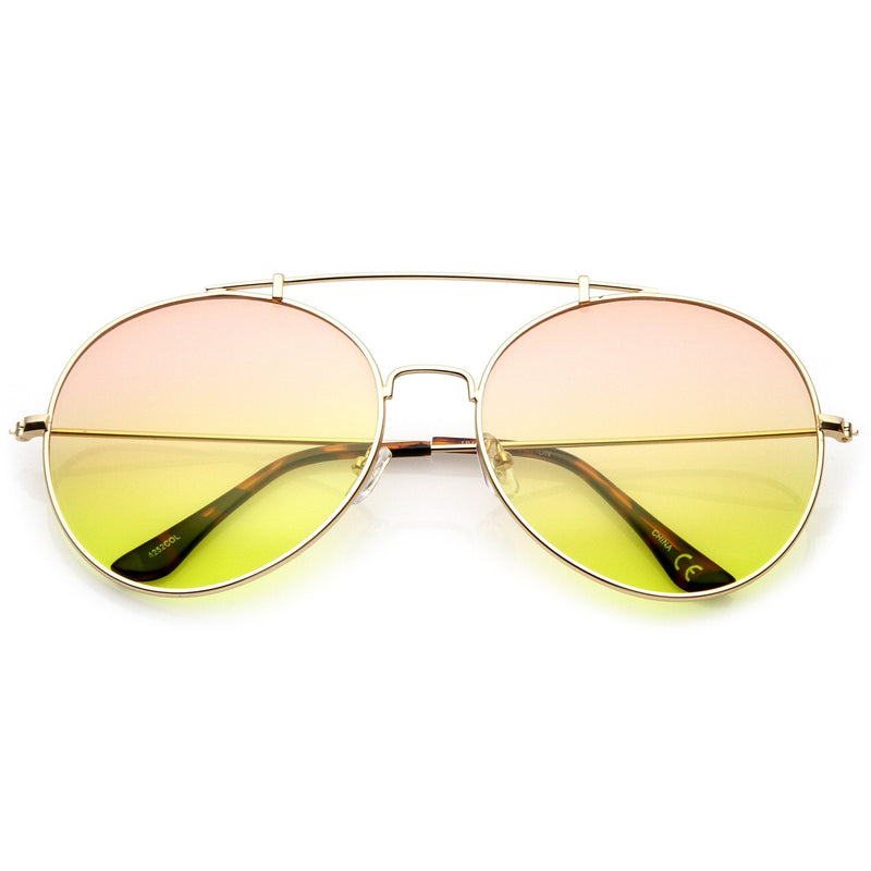 zeroUV Retro Indie Oversize Gradient Lens Aviator Sunglasses A942