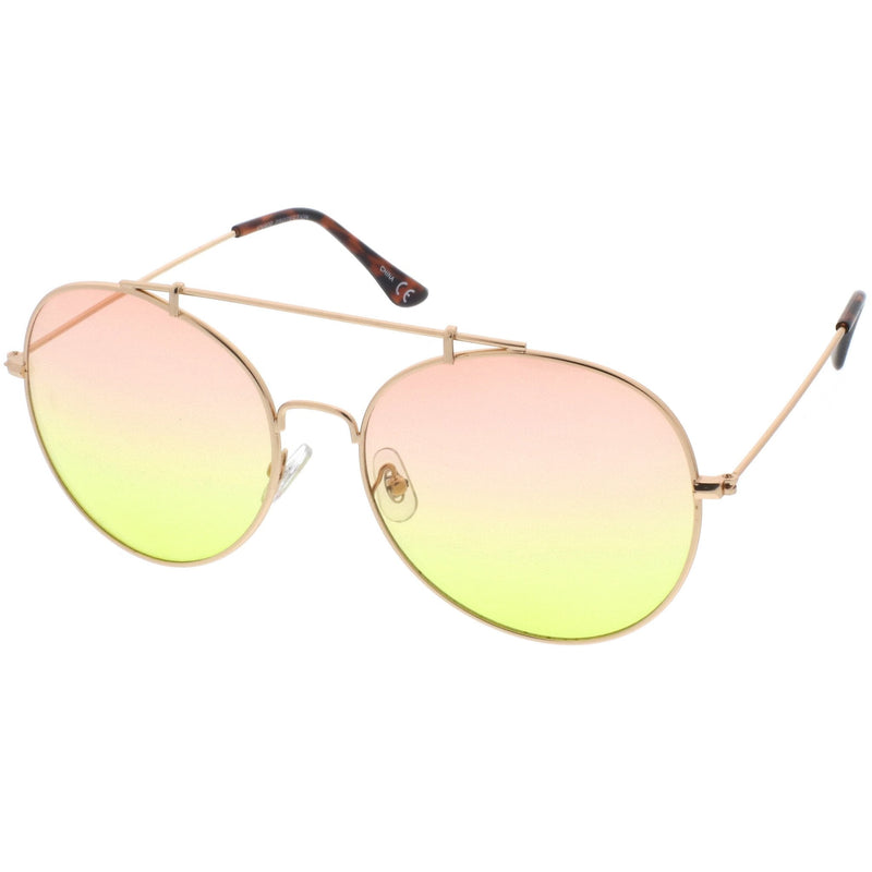 zeroUV Retro Indie Oversize Gradient Lens Aviator Sunglasses A942