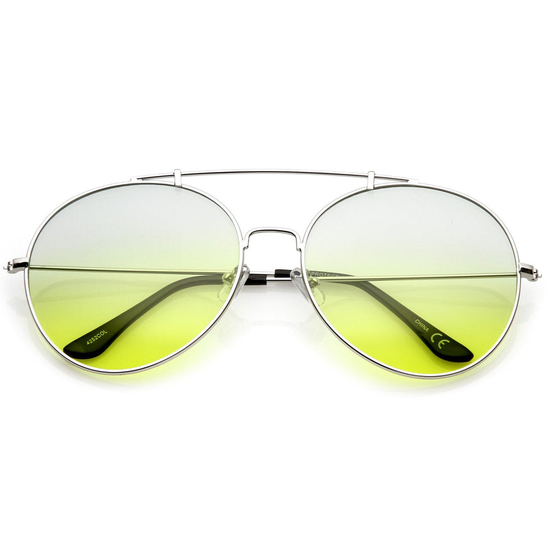 zeroUV Retro Indie Oversize Gradient Lens Aviator Sunglasses A942