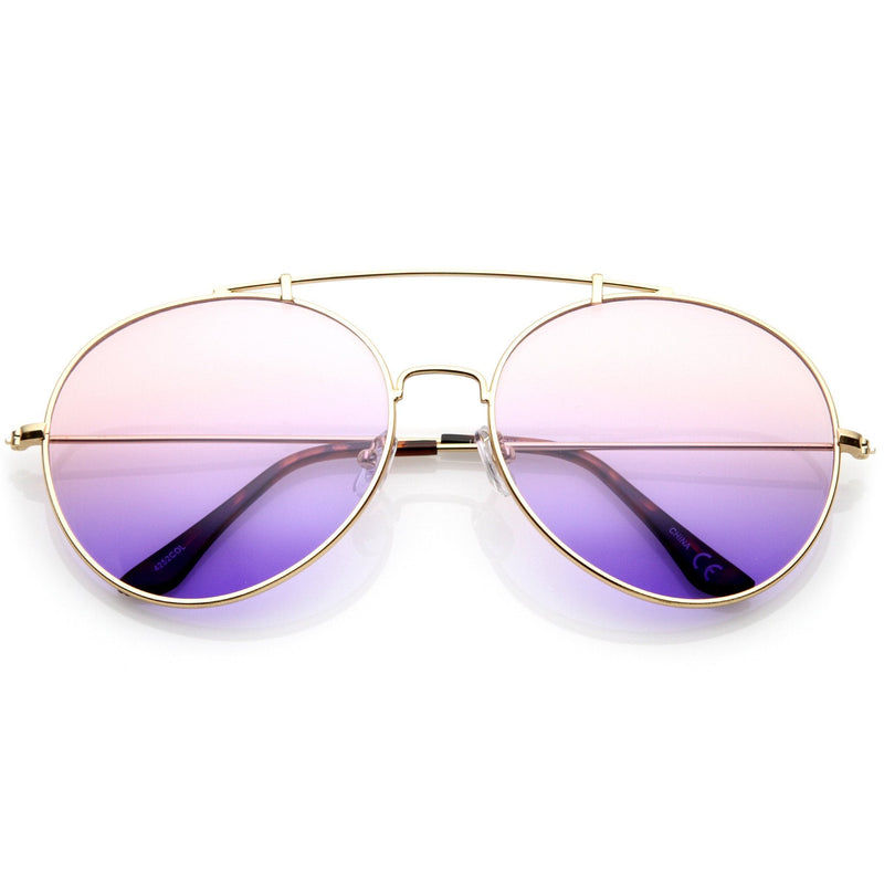 zeroUV Retro Indie Oversize Gradient Lens Aviator Sunglasses A942