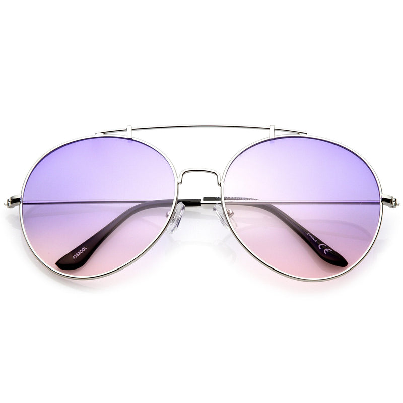 zeroUV Retro Indie Oversize Gradient Lens Aviator Sunglasses A942