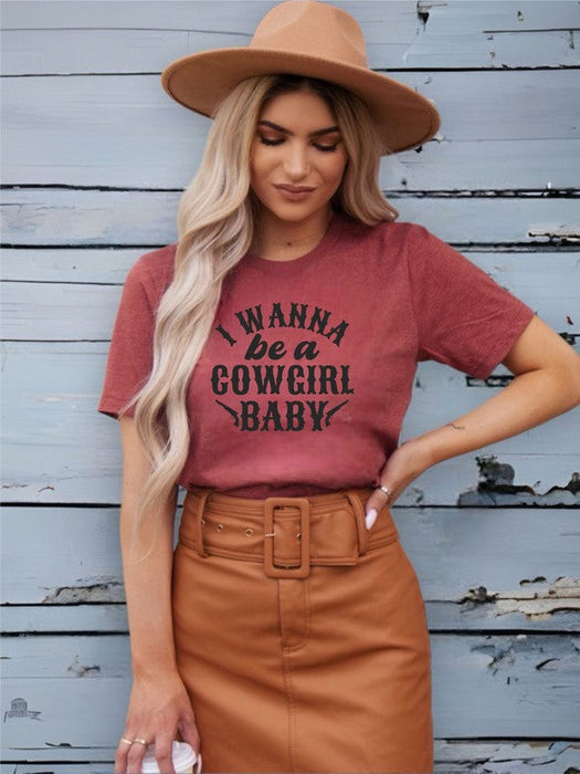 I Wanna Be a Cowgirl Baby Graphic Tee