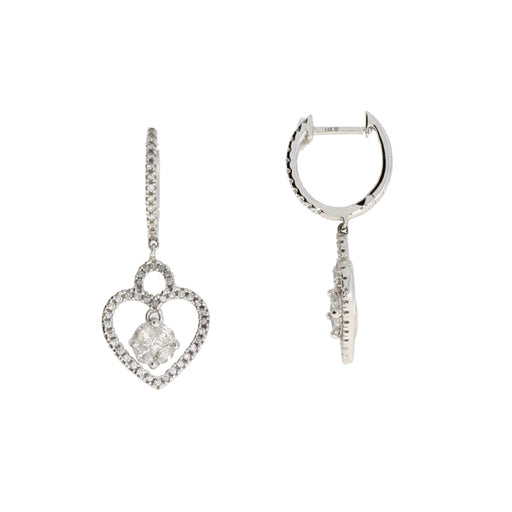 Bids.com .50ct Diamond Dangle Earrings 14KT White Gold Earrings