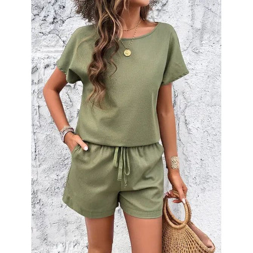 Women's 2 Piece Tshirt Pajama Set Short Sleeve Set