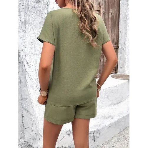 Women's 2 Piece Tshirt Pajama Set Short Sleeve Set