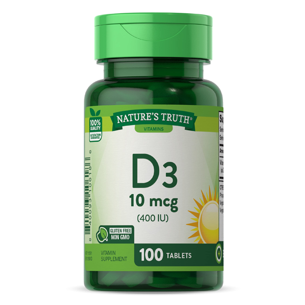 Nature's Truth Nature's Truth Vitamin D3 400 IU 10mcg 100 Tablets Vitamins & Supplements