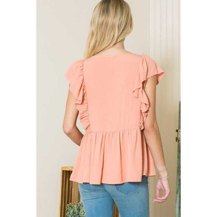 Textured Peplum Top