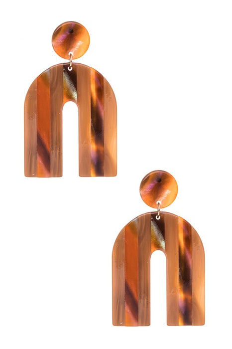 Mix Tone Resin Iconic Earrings