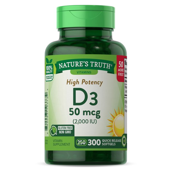 Nature's Truth Nature's Truth High Potency Vitamin D3 2000 IU Quick Release Softgels Vitamins & Supplements