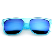 zeroUV Frosted Retro Flat Top Candy Color Mirrored Lens Sunglasses 8610 Sunglasses