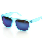 zeroUV Frosted Retro Flat Top Candy Color Mirrored Lens Sunglasses 8610 Sunglasses