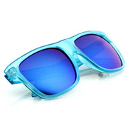 zeroUV Frosted Retro Flat Top Candy Color Mirrored Lens Sunglasses 8610 Sunglasses