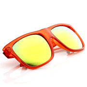 zeroUV Frosted Retro Flat Top Candy Color Mirrored Lens Sunglasses 8610 Sunglasses