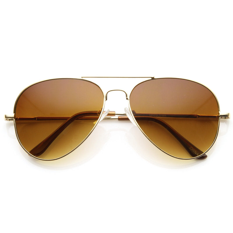 zeroUV Large Premium Metal Aviator Sunglasses W/ Spring Temples 1377 Sunglasses