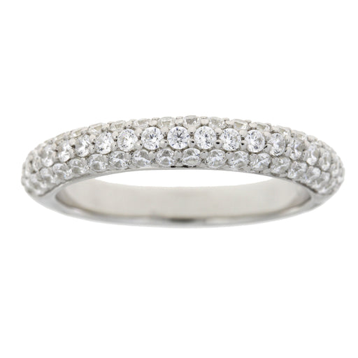 Bids.com Cubic Zirconium Wedding Band Ring Sterling Silver Rings