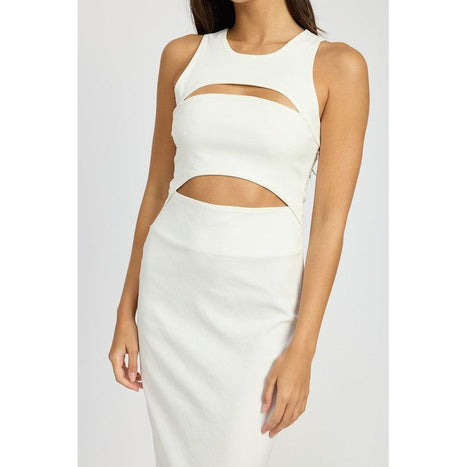 SLEEVELESS CUT OUT MIDI DRESS