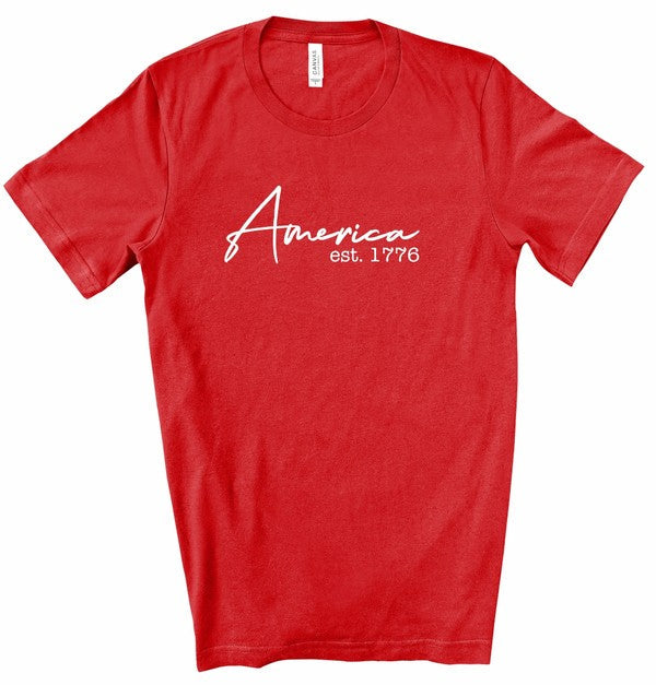 AMERICA 1776 Crew Neck Graphic Tee