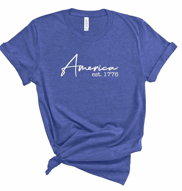 AMERICA 1776 Crew Neck Graphic Tee