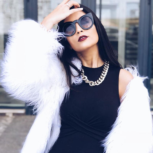 zeroUV Oversize Round Circle Pointed Cat Eye Sunglasses 9180 Sunglasses